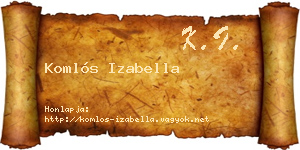 Komlós Izabella névjegykártya